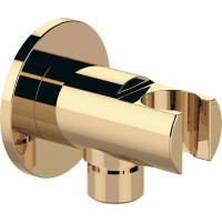 Sapho Držák sprchy kulatý, pevný, s vyústěním, zlato 1205-0917