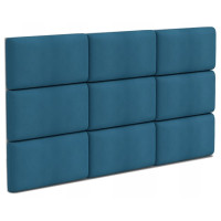 Čalouněný panel na zeď TRINITY - 45x25 cm, tyrkysový