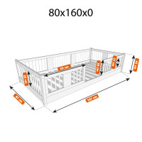 Dětská Montessori postel z masivu borovice LUNA - 160x80 cm