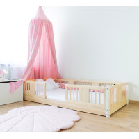 Dětská Montessori postel z masivu borovice LUNA - 200x90 cm