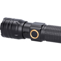 Solight LED nabíjecí svítilna s displayem, 200lm, zoom, Li-Ion