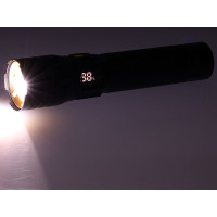 Solight LED nabíjecí svítilna s displayem, 200lm, zoom, Li-Ion