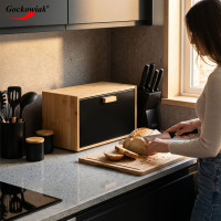 Bambusový chlebník CHARLES - přírodní/černý