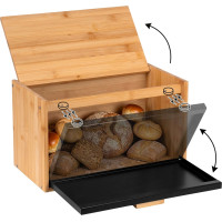 Bambusový chlebník CHARLES - přírodní/černý