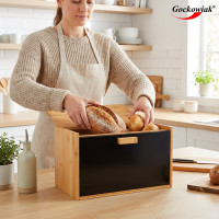 Bambusový chlebník CHARLES - přírodní/černý