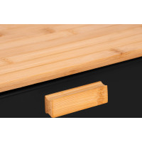 Bambusový chlebník CHARLES - přírodní/černý