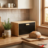 Bambusový chlebník CHARLES - přírodní/černý