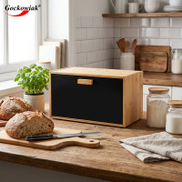 Bambusový chlebník CHARLES - přírodní/černý