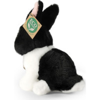 Rappa Plyšový králík bílo-černý sedící 16 cm ECO-FRIENDLY