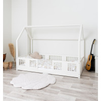 Dětská domečková Montessori postel z masivu borovice LUNA L - 160x80 cm