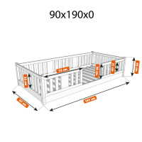 Dětská Montessori postel z masivu borovice NIKO - 190x90 cm
