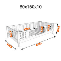 Dětská postel z masivu borovice NIKO 10 - 160x80 cm