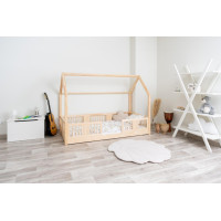Dětská domečková Montessori postel z masivu borovice LUNA L - 180x80 cm