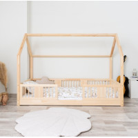 Dětská domečková Montessori postel z masivu borovice LUNA L - 180x80 cm