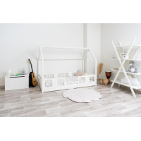 Dětská domečková Montessori postel z masivu borovice LUNA L - 200x90 cm