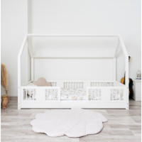 Dětská domečková Montessori postel z masivu borovice LUNA L - 180x80 cm