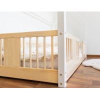 Dětská domečková Montessori postel z masivu borovice LUNA L - 200x90 cm