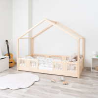 Dětská domečková Montessori postel z masivu borovice LUNA S - 200x90 cm