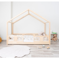 Dětská domečková Montessori postel z masivu borovice LUNA S - 190x90 cm