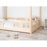 Dětská domečková Montessori postel z masivu borovice LUNA S - 190x90 cm