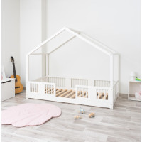 Dětská domečková Montessori postel z masivu borovice LUNA S - 200x90 cm