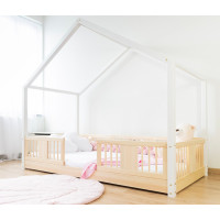 Dětská domečková Montessori postel z masivu borovice LUNA S - 200x90 cm