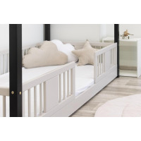 Dětská domečková Montessori postel z masivu borovice LUNA S - 160x80 cm