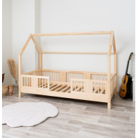 Dětská domečková postel z masivu borovice LUNA L 10 - 200x90 cm