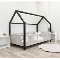 Dětská domečková postel z masivu borovice LUNA L 10 - 180x80 cm