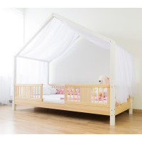 Dětská domečková postel z masivu borovice LUNA S 10 - 200x90 cm