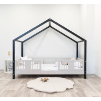 Dětská domečková postel z masivu borovice LUNA S 10 - 180x80 cm