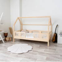 Dětská domečková postel z masivu borovice LUNA L 20 - 180x80 cm