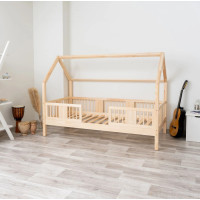 Dětská domečková postel z masivu borovice LUNA L 20 - 190x90 cm