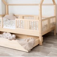 Dětská domečková postel z masivu borovice LUNA L 20 - 160x80 cm