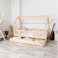 Dětská domečková postel z masivu borovice LUNA L 20 - 180x80 cm