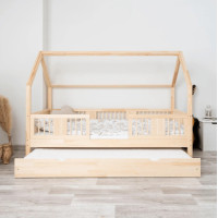 Dětská domečková postel z masivu borovice LUNA L 20 - 190x90 cm