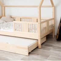 Dětská domečková postel z masivu borovice LUNA L 20 - 160x80 cm