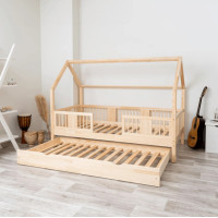 Dětská domečková postel z masivu borovice LUNA L 20 - 200x90 cm