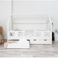 Dětská domečková postel z masivu borovice LUNA L 20 - 160x80 cm