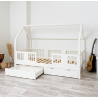 Dětská domečková postel z masivu borovice LUNA L 20 - 180x80 cm