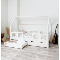 Dětská domečková postel z masivu borovice LUNA L 20 - 190x90 cm