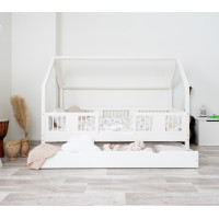 Dětská domečková postel z masivu borovice LUNA L 20 - 190x90 cm