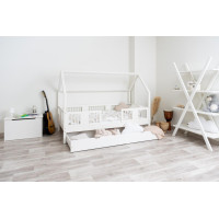 Dětská domečková postel z masivu borovice LUNA L 20 - 180x80 cm