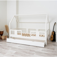 Dětská domečková postel z masivu borovice LUNA L 20 - 160x80 cm