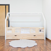 Dětská domečková postel z masivu borovice LUNA L 20 - 190x90 cm