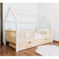 Dětská domečková postel z masivu borovice LUNA L 20 - 160x80 cm