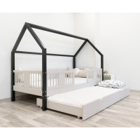 Dětská domečková postel z masivu borovice LUNA L 20 - 160x80 cm