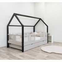 Dětská domečková postel z masivu borovice LUNA L 20 - 160x80 cm