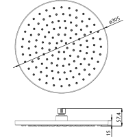 Aqualine Hlavová sprcha, průměr 300mm, ABS/chrom SC124