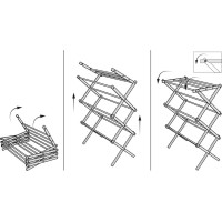 Aqualine CIKCAK skládací stojan na ručníky 73x97x39cm, jasan SP621